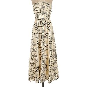 Elegant Black and Cream Strapless Dress